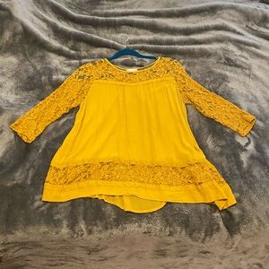 Altar’d State mustard lace detail top